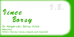 vince borsy business card